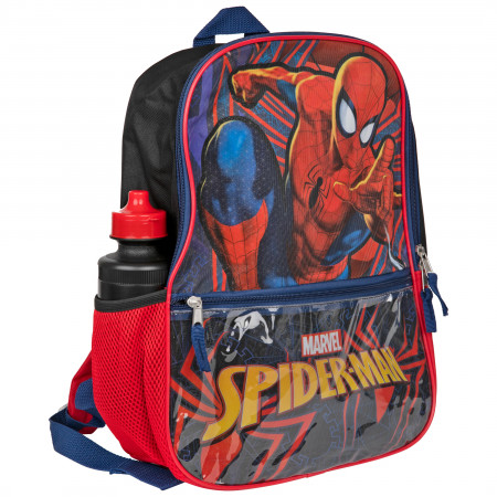 Spider-Man 5-Piece Backpack Lunch Box w/ Bottle Icepack & Zip Case Set